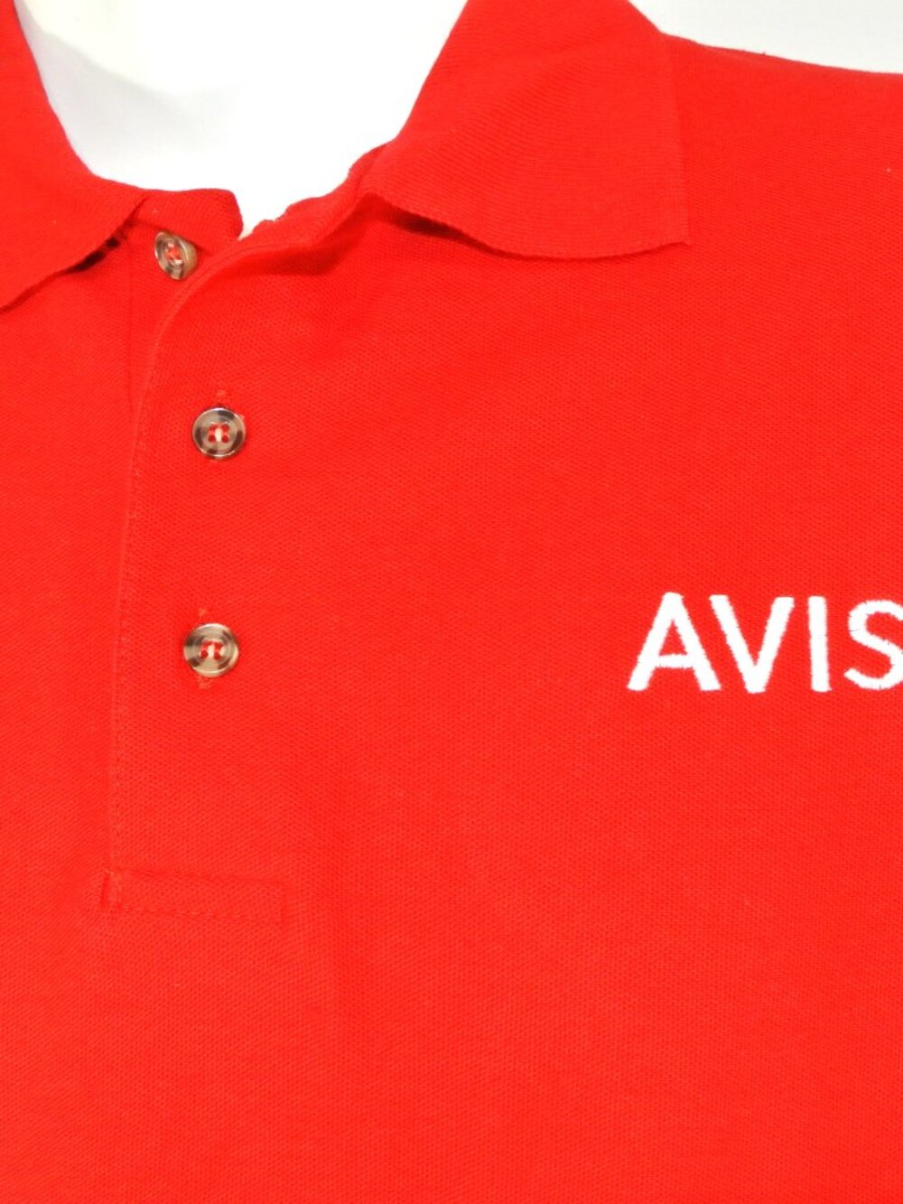 AVIS Car Rental Employee Uniform Polo Shirt Red NEW Size L Large - Picture 4 of 6